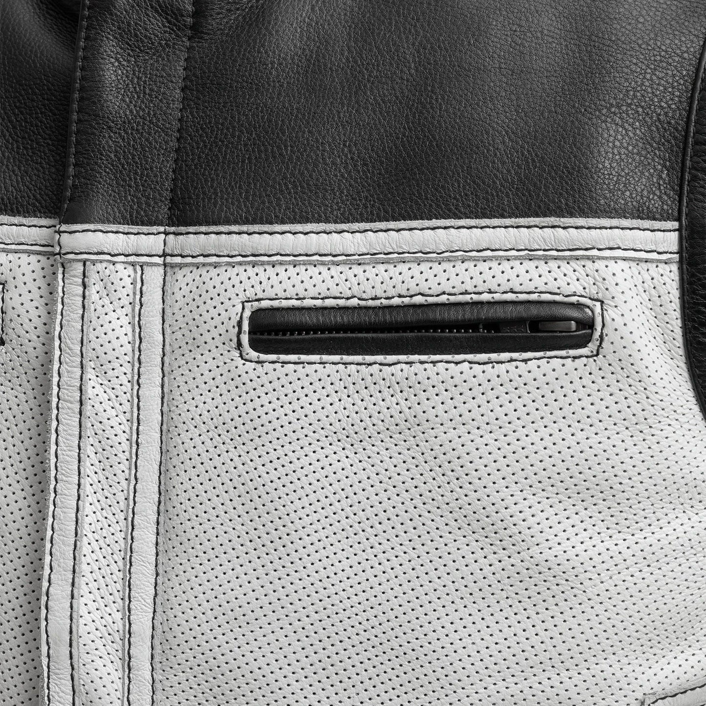 Men Perforated Leather Club Style Motorcycle Vest - Lux Ryder