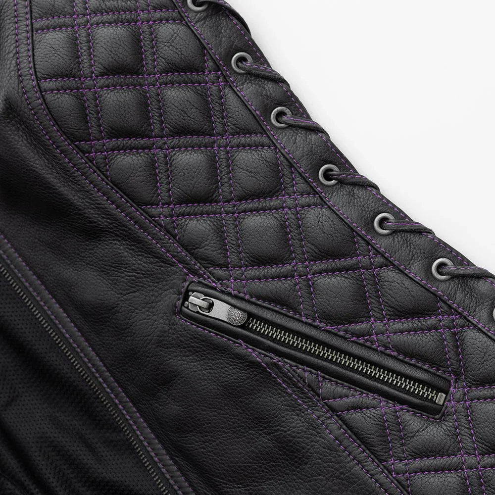 Women Leather Motorcycle Fringe Vest - Lux Ryder