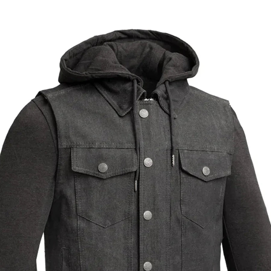 Rook - Men's Motorcycle Denim Vest - Lux Ryder