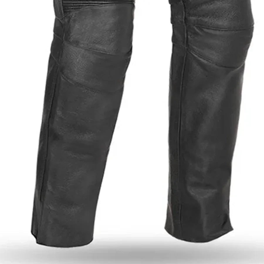 Unisex Leather Riding Pants – Comfortable Black Leather Pants with Stretch Panels - Lux Ryder