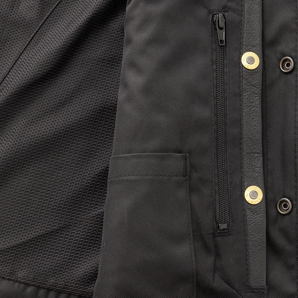 Men’s Leather Motorcycle Western Style Vest – V-Neck Riding Vest - Lux Ryder