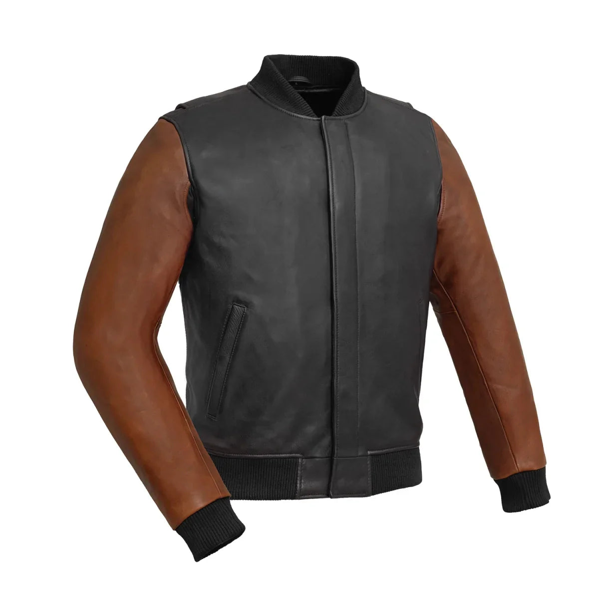Willie Men’s Motorcycle Leather Jacket – Classic Varsity Riding Style - Lux Ryder
