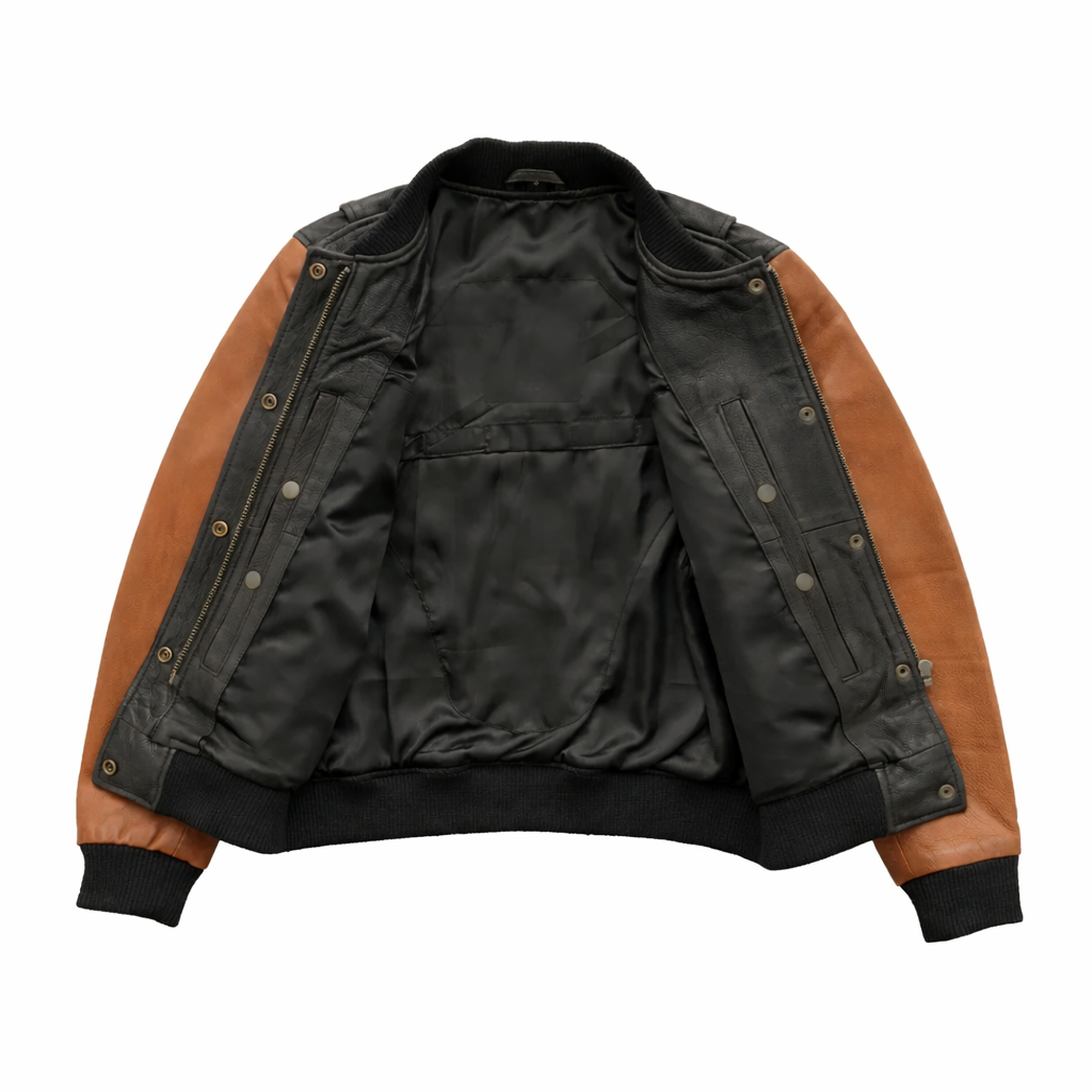 women leather Jacket with Varsity Style | LuxRyder