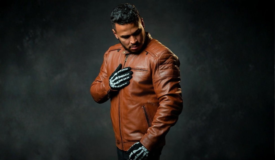 Brown leather jacket