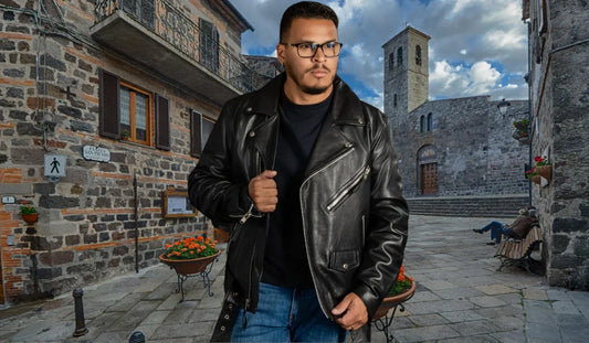 Men's classic leather jacket