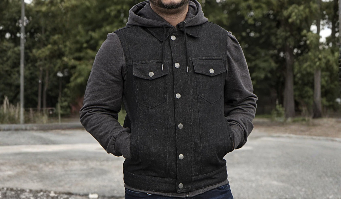 Grey men's leather vest
