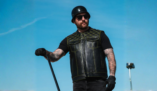 mens leather vest