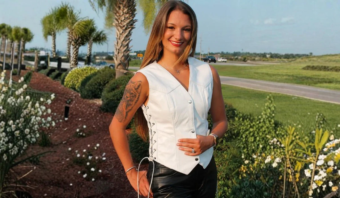 white leather vest