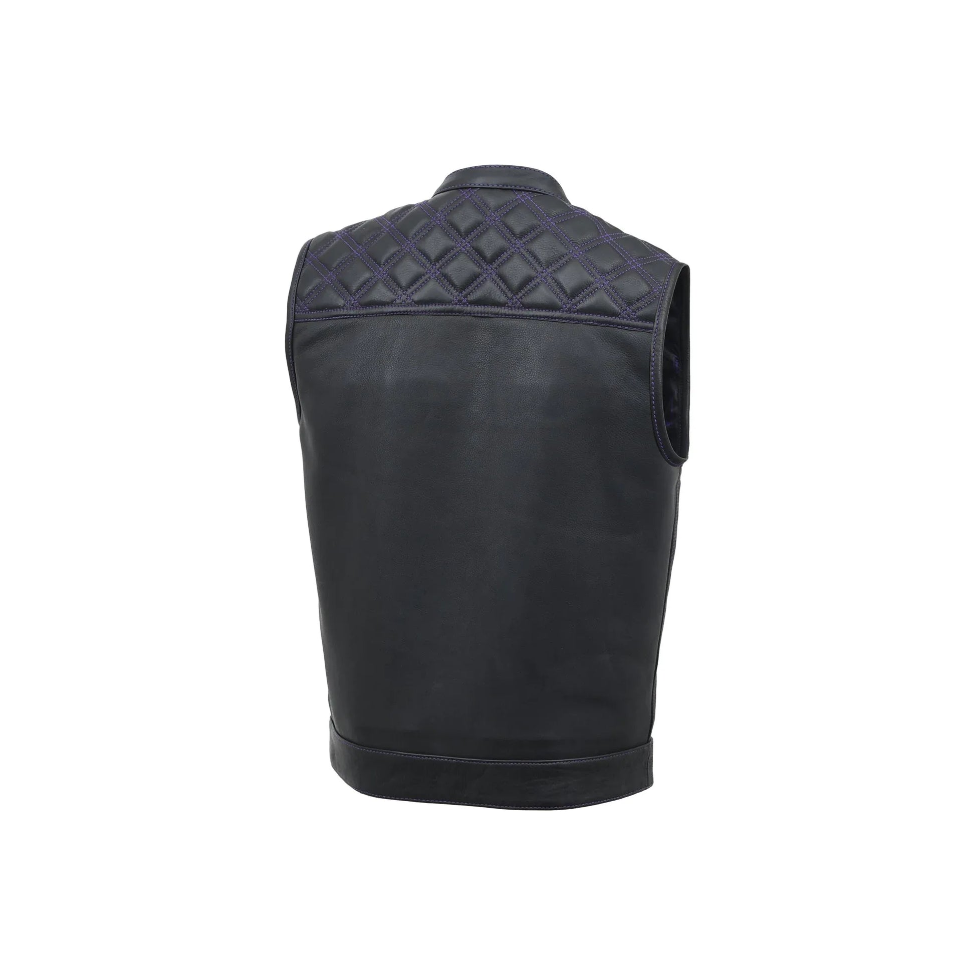 Downside Men's Motorcycle Leather Vest - Lux Ryder