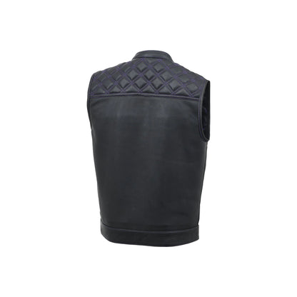 Downside Men's Motorcycle Leather Vest - Lux Ryder