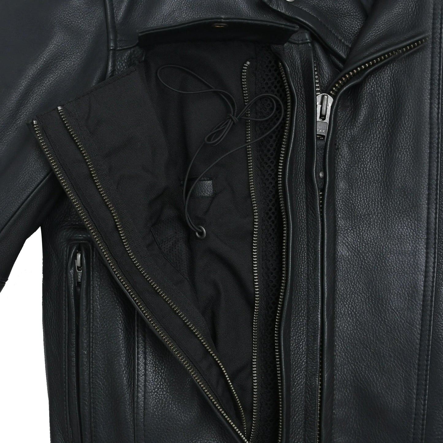 Men’s Leather Motorcycle Jacket with Utility Pockets and Thermal Liner - Lux Ryder
