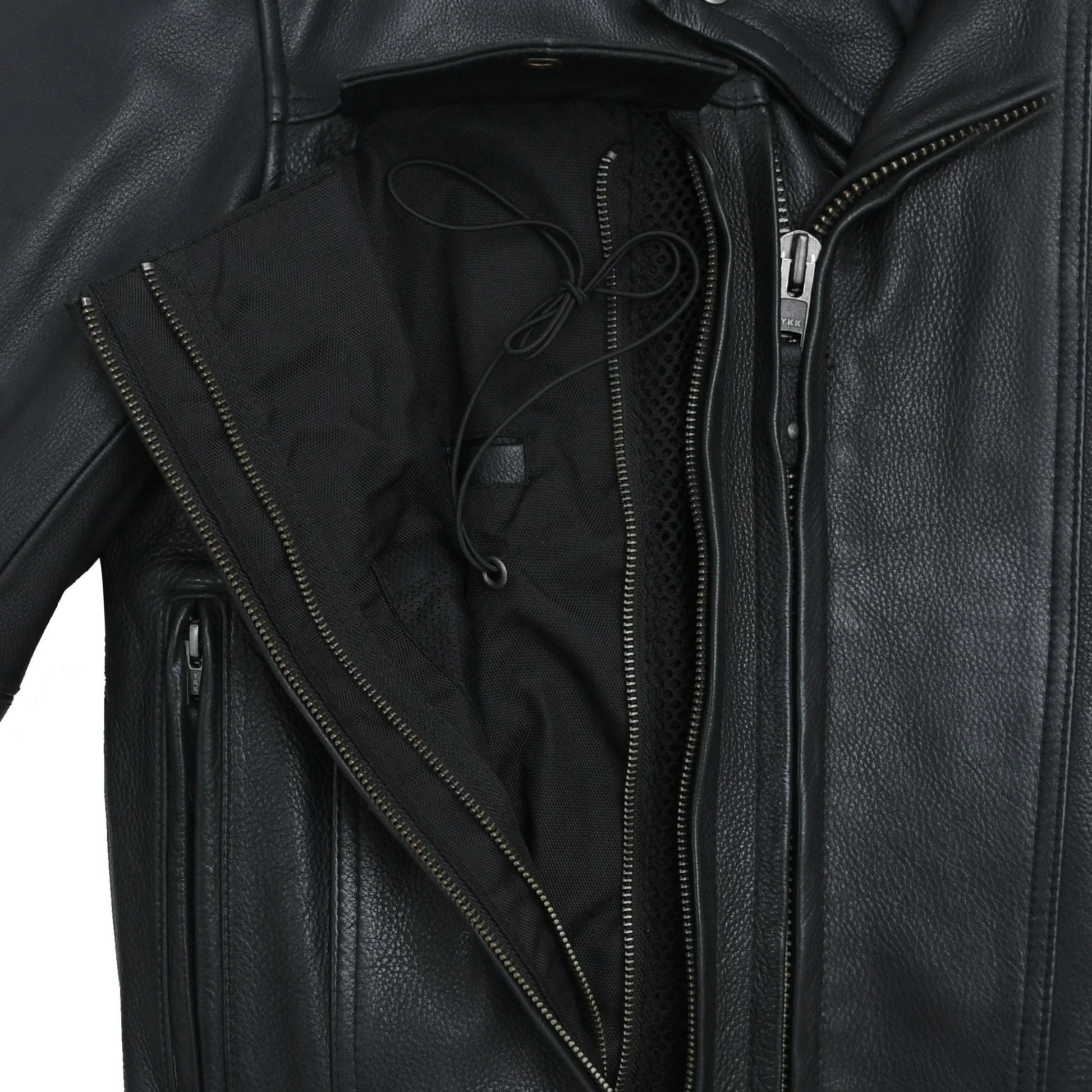 Men’s Leather Motorcycle Jacket with Utility Pockets and Thermal Liner - Lux Ryder