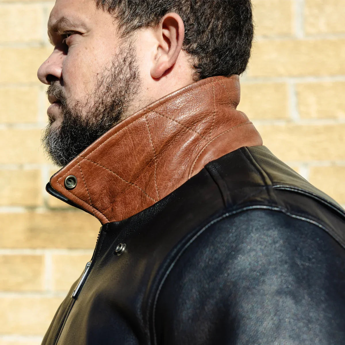 Men’s Leather Motorcycle Bomber Jacket with Armor-Ready Design - Lux Ryder