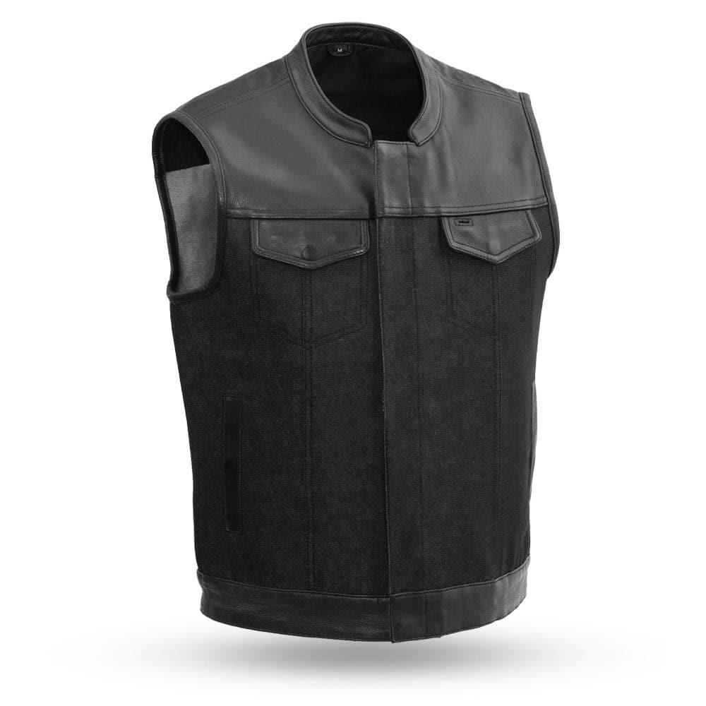 49/51 Men's Denim Motorcycle Vest - Lux Ryder