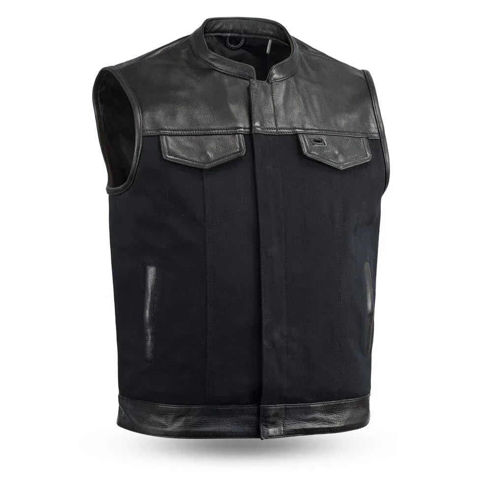 49/51 Vest Motorcycle Leather Canvas Vest - Lux Ryder