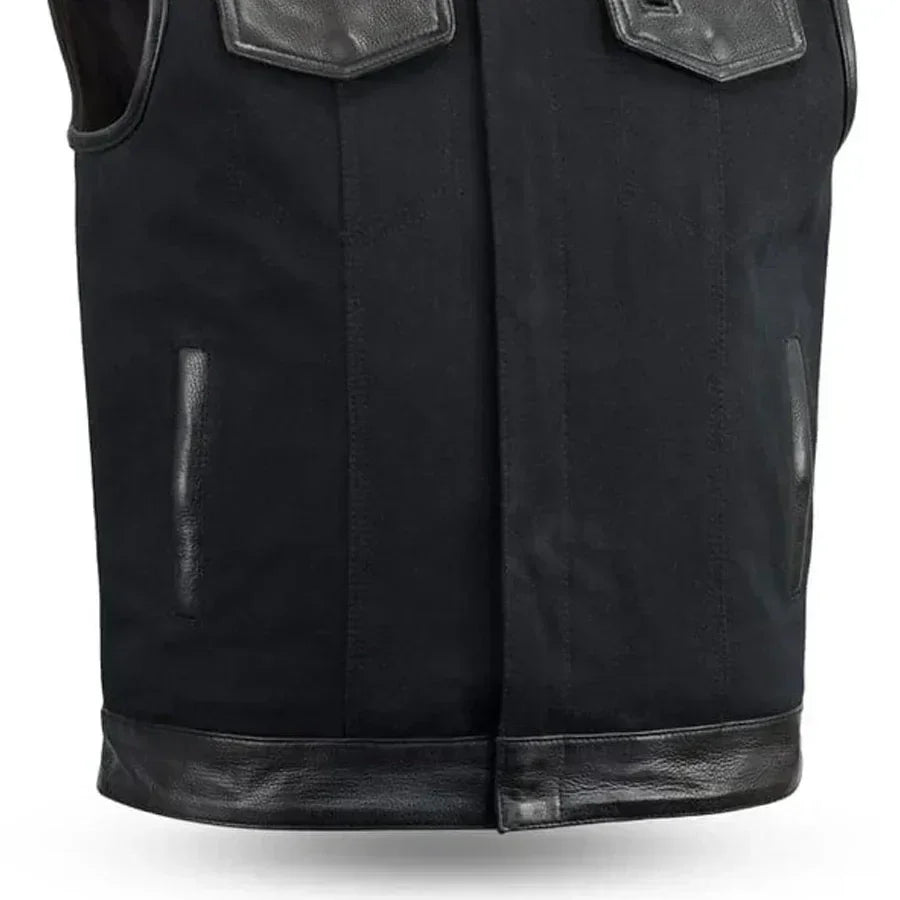 49/51 Vest Motorcycle Leather Canvas Vest - Lux Ryder