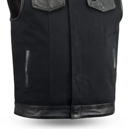 49/51 Vest Motorcycle Leather Canvas Vest - Lux Ryder