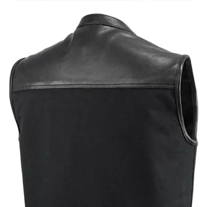 49/51 Vest Motorcycle Leather Canvas Vest - Lux Ryder