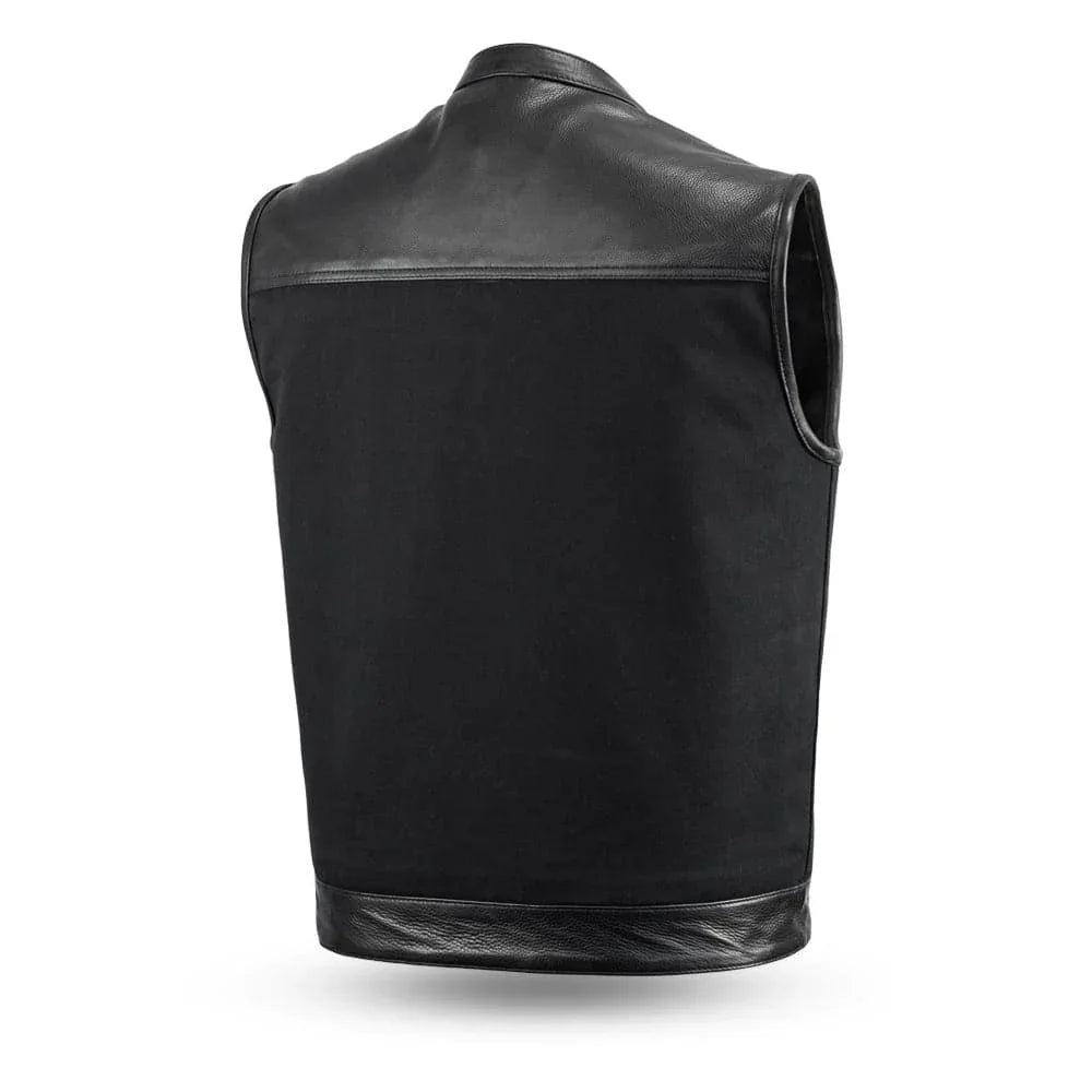 49/51 Vest Motorcycle Leather Canvas Vest - Lux Ryder