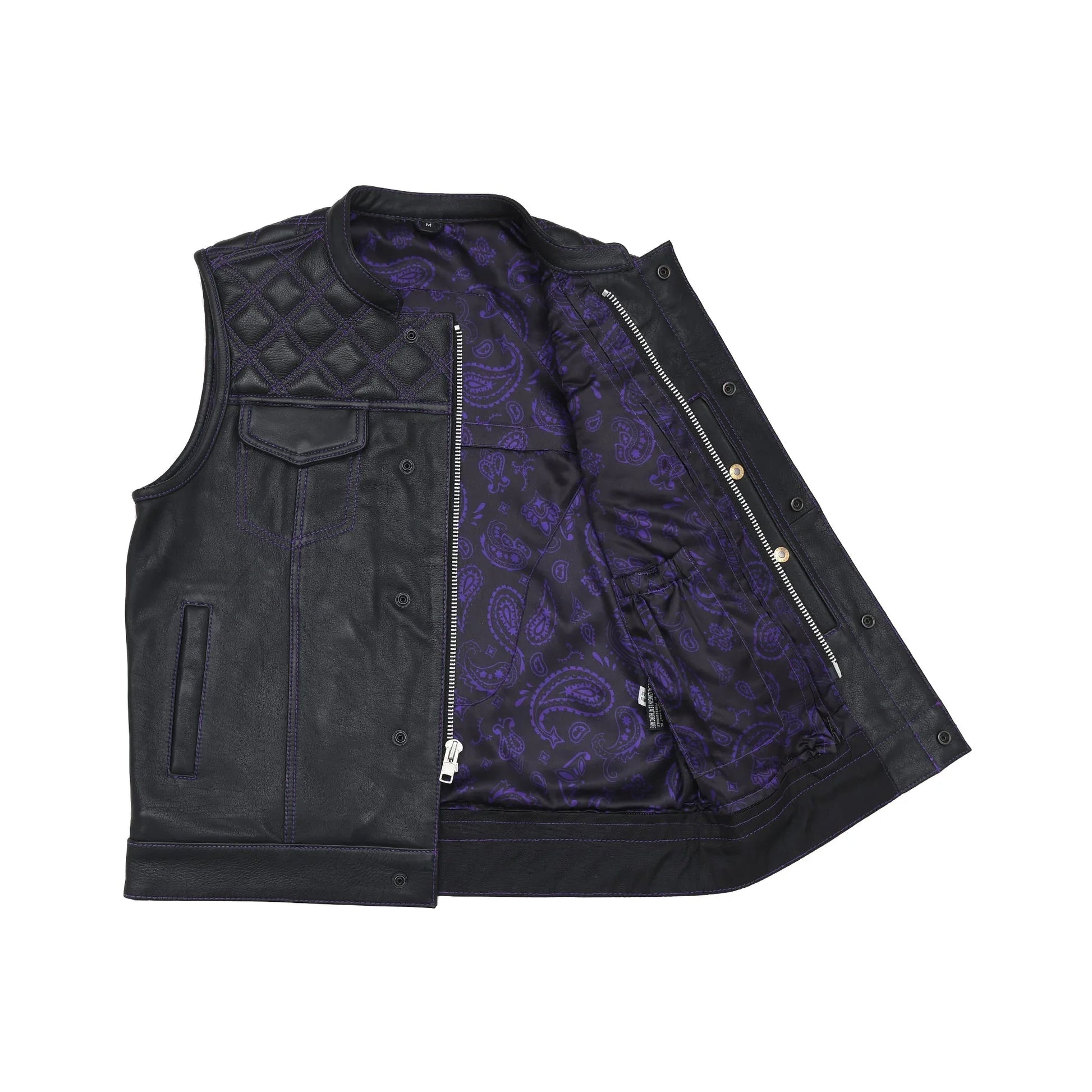 Downside Men's Motorcycle Leather Vest - Lux Ryder