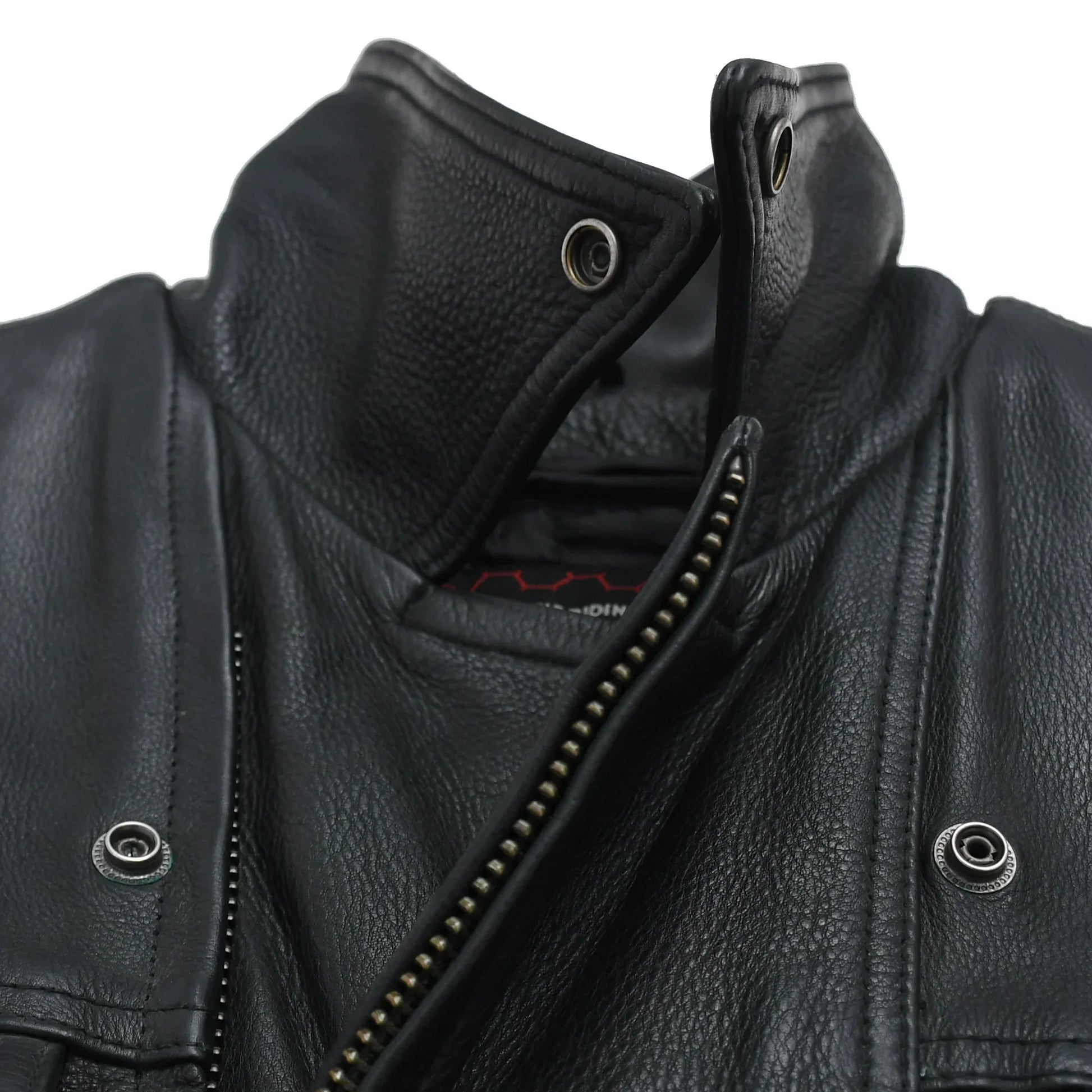 Men’s Leather Motorcycle Jacket with Utility Pockets and Thermal Liner - Lux Ryder