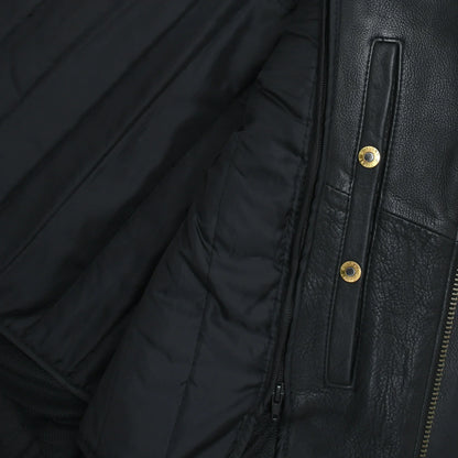 Men’s Leather Motorcycle Jacket with Utility Pockets and Thermal Liner - Lux Ryder