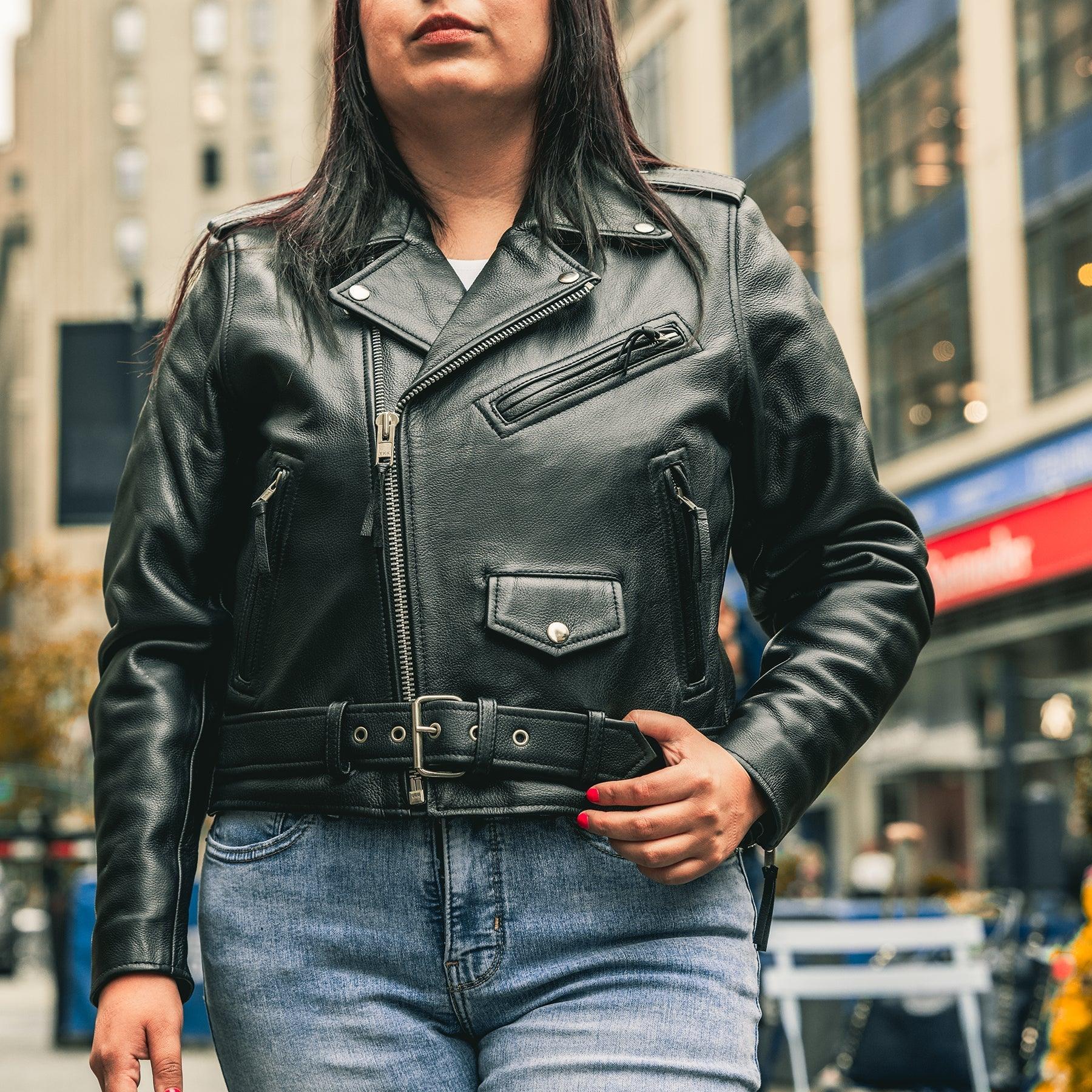 Ladies Leather Motorbike Jacket for Cooler Weather Riding - Lux Ryder