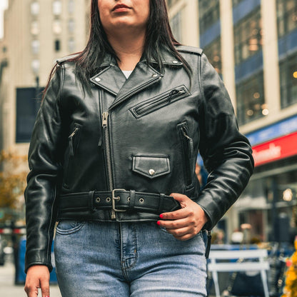 Ladies Leather Motorbike Jacket for Cooler Weather Riding - Lux Ryder