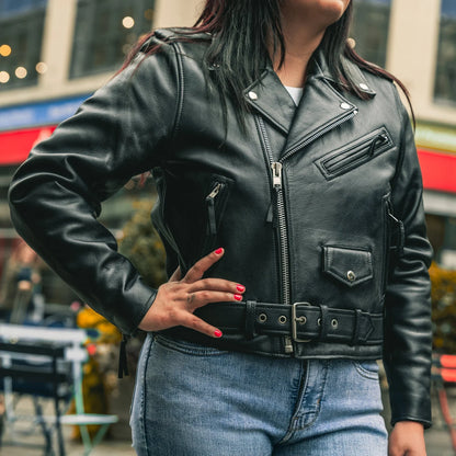 Ladies Leather Motorbike Jacket for Cooler Weather Riding - Lux Ryder