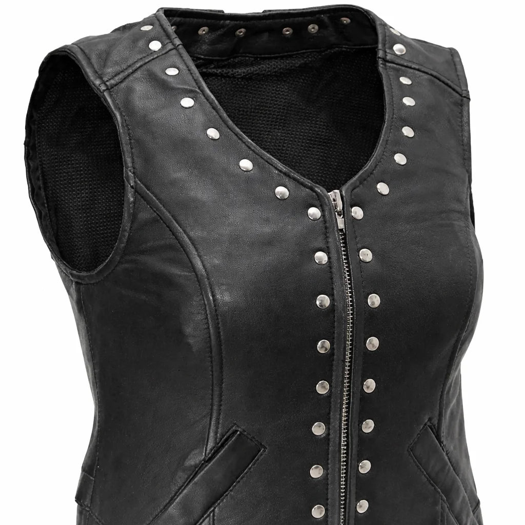 women's Classic Biker Vest | LuxRyder