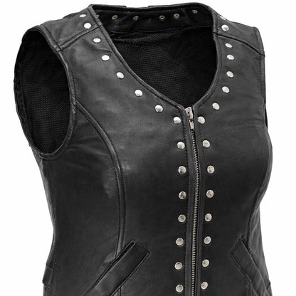 women's Classic Biker Vest | LuxRyder