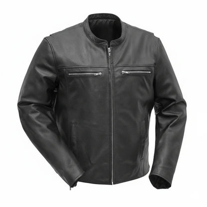 Black leather jacket with zippers | LuxRyder