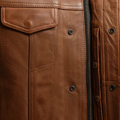 Sharp Shooter Men's Motorcycle Leather Vest - Lux Ryder