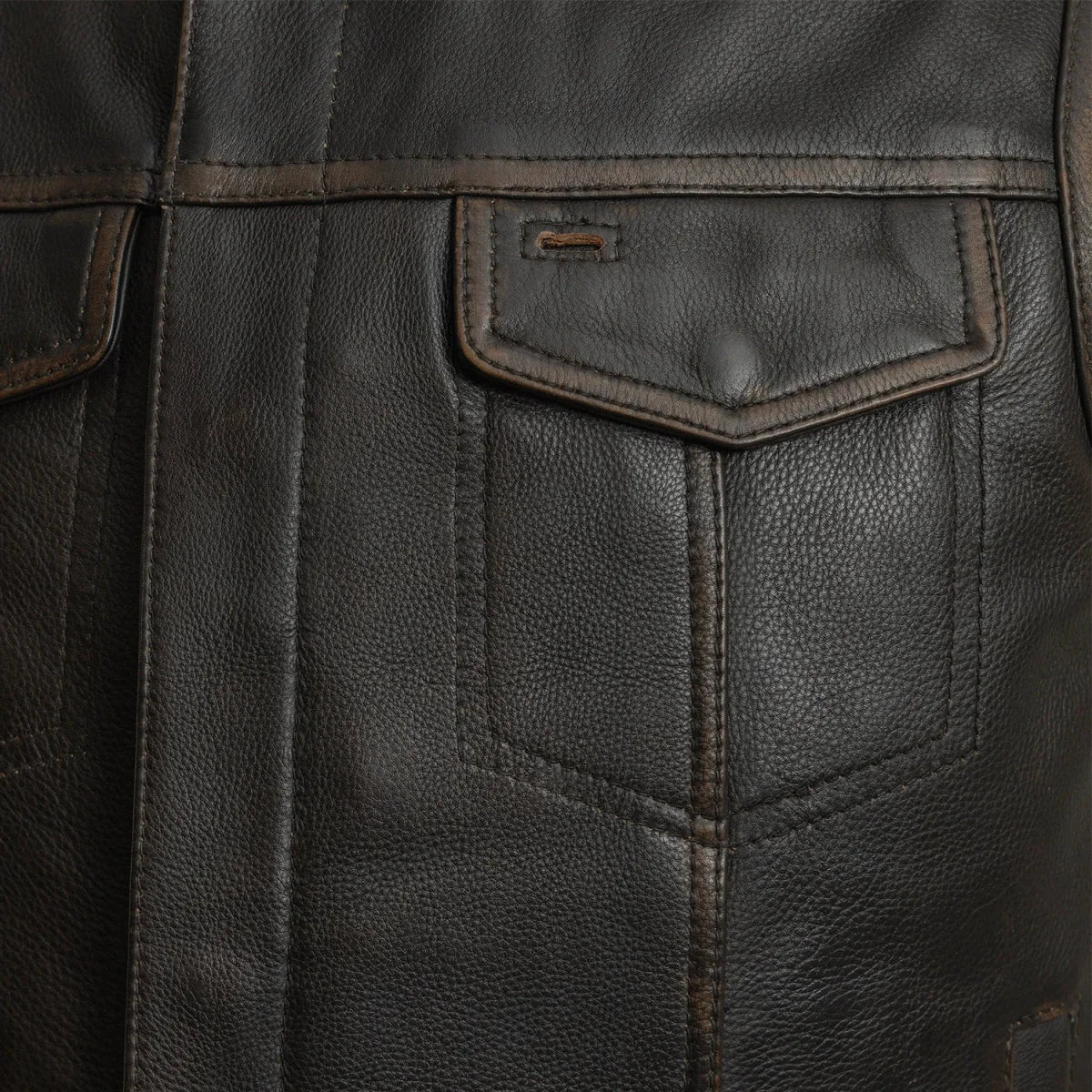 Sharp Shooter Men's Motorcycle Leather Vest - Lux Ryder