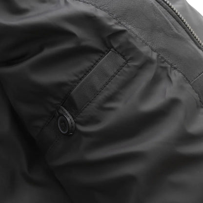 Men Leather Puffer Jacket with Down Filling - Lux Ryder