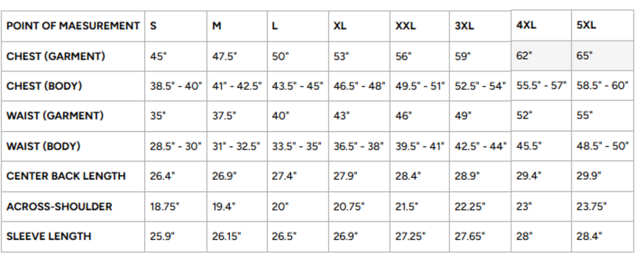 Size Chart