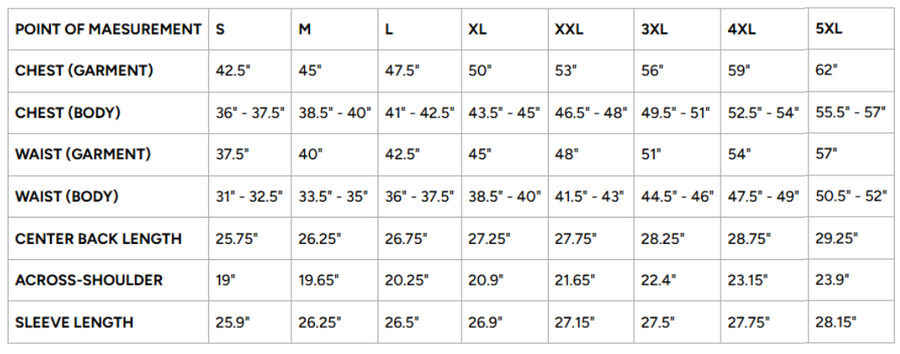 Size Chart