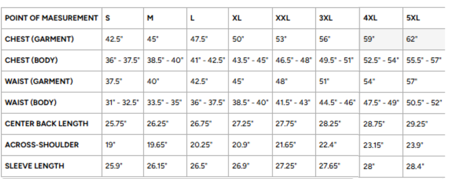 Size Chart