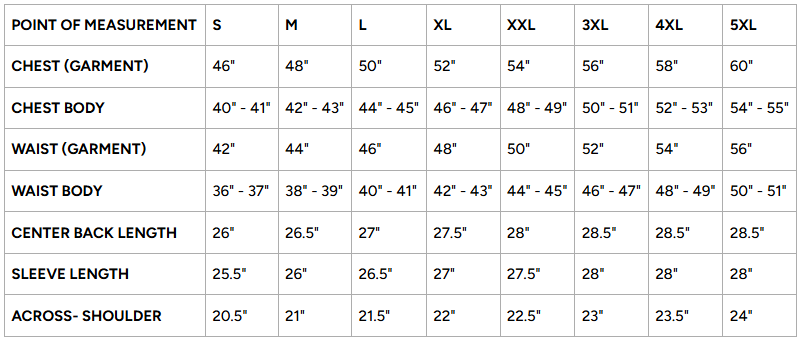 Size Chart