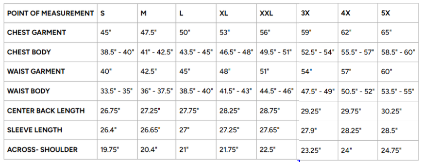 Size Chart