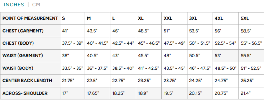 Size Chart