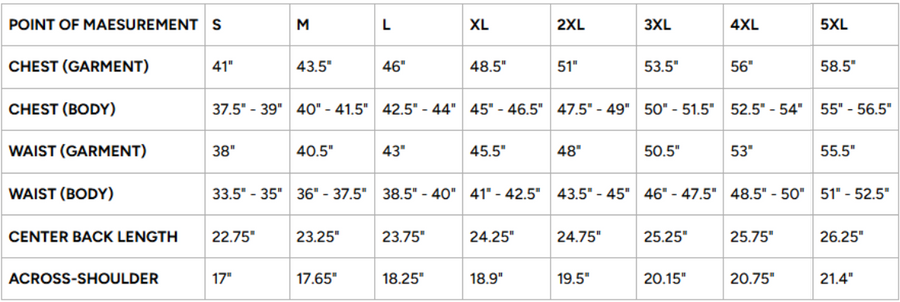 Size Chart