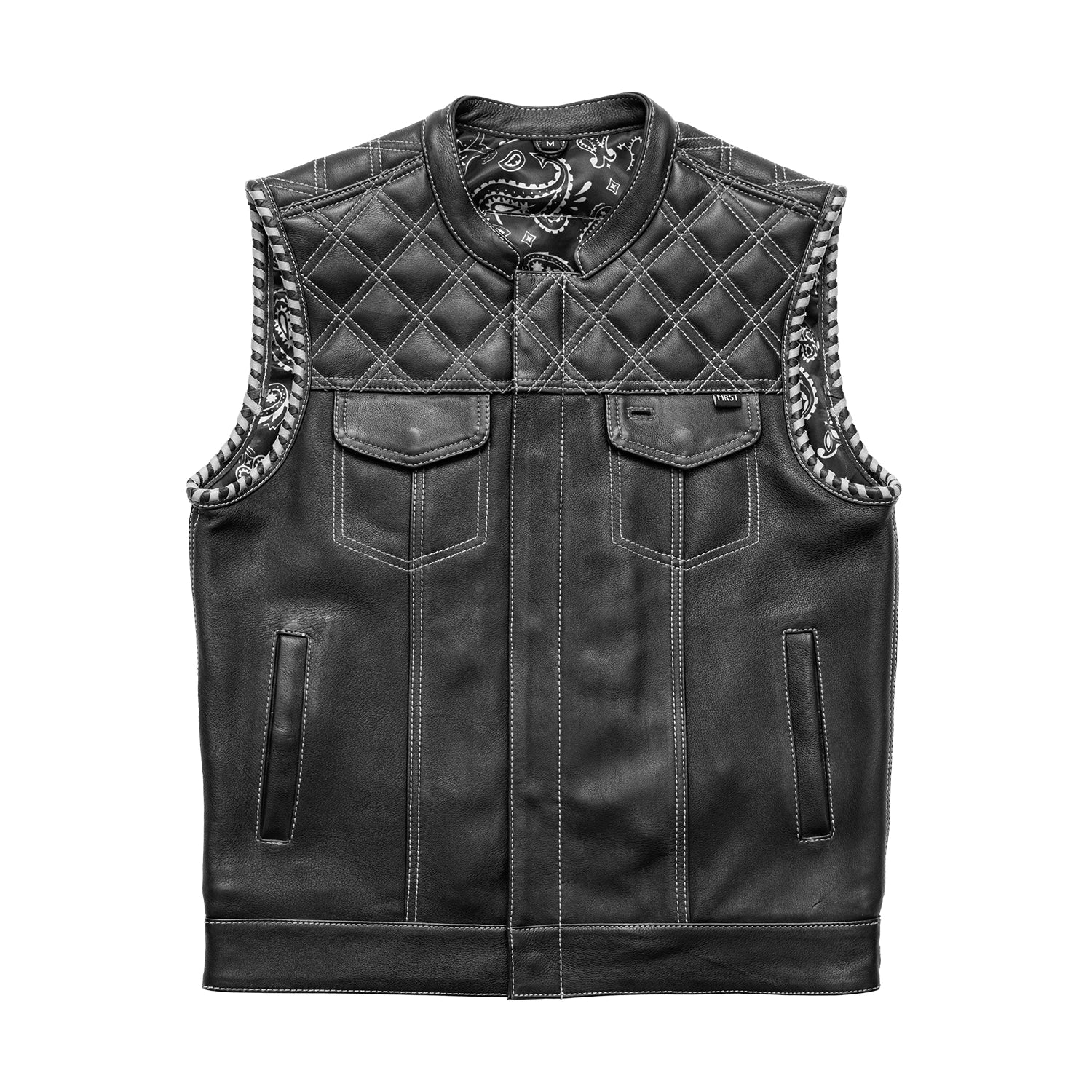 Sinister - Men's Motorcycle Leather Vest - Lux Ryder