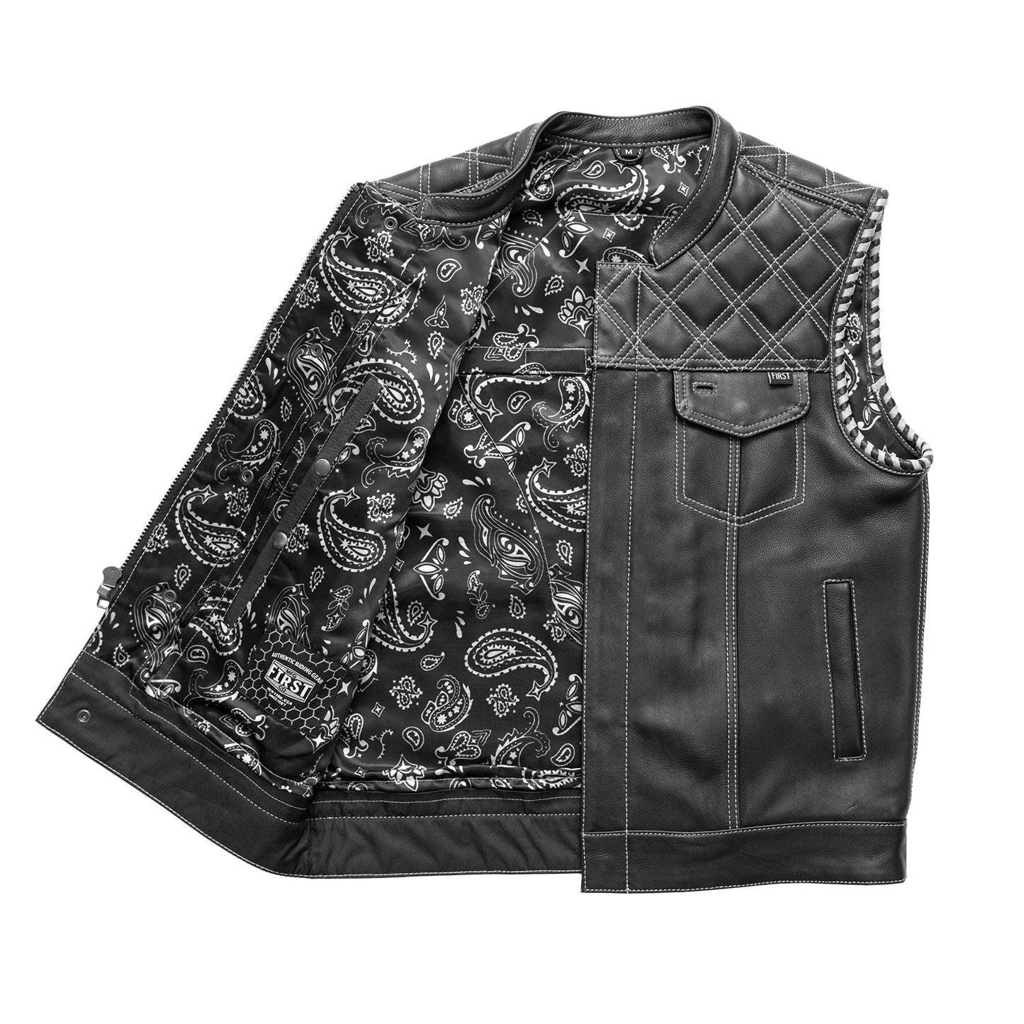 Sinister - Men's Motorcycle Leather Vest - Lux Ryder