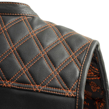 Downside Men's Motorcycle Leather Vest - Lux Ryder