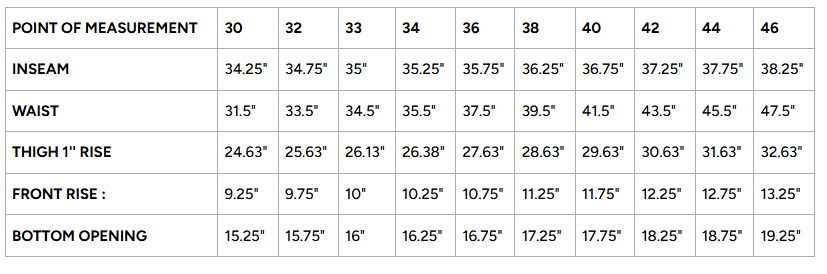 Size Chart