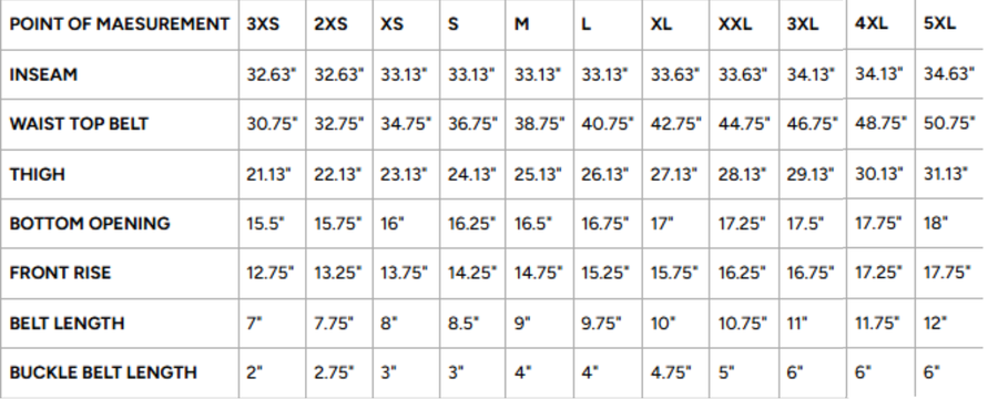 Size Chart