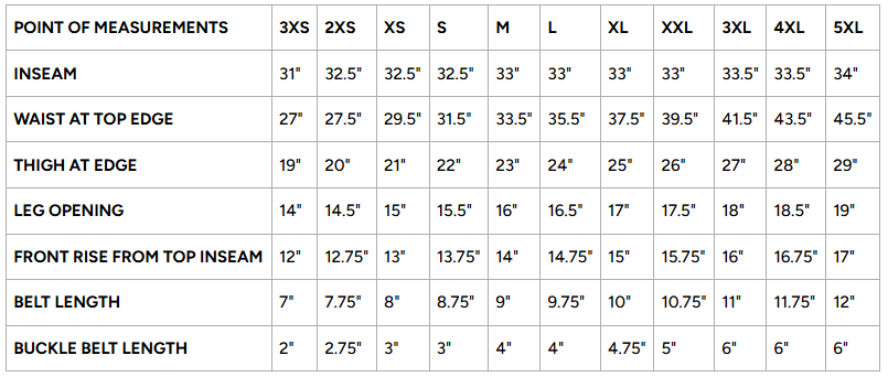 Size Chart