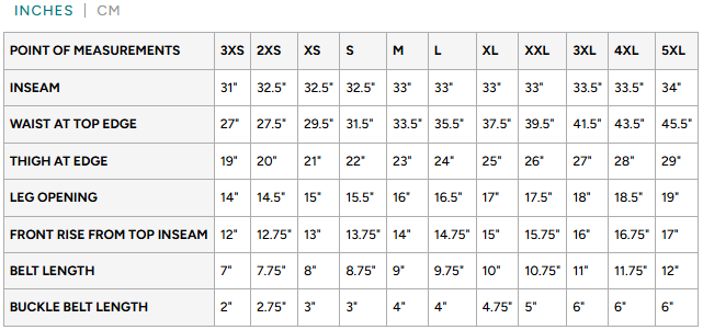 Size Chart