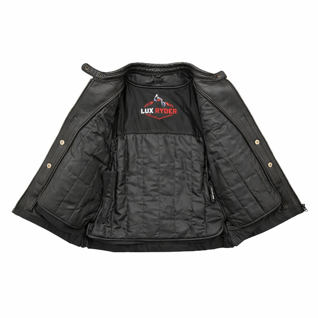 Padded design women leather jacket | LuxRyder
